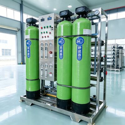شراء نظام التناضح العكسي ذو السعة العالية 1000L / ساعة مع التحكم في PLC والطاقة القابلة للتخصيص لتنقية المياه الصناعية تصنيع عبر الإنترنت