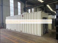 معالجة المياه الصرف الصحي الثانوية تزيل بفعالية 95-99٪ من الملوثات مع وحدات التطهير